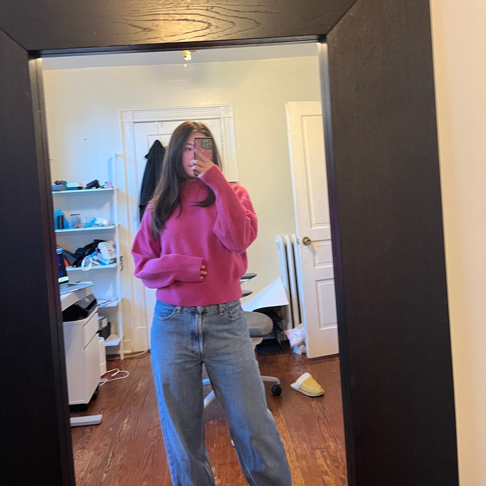 & other stories mock neck cropped sweater